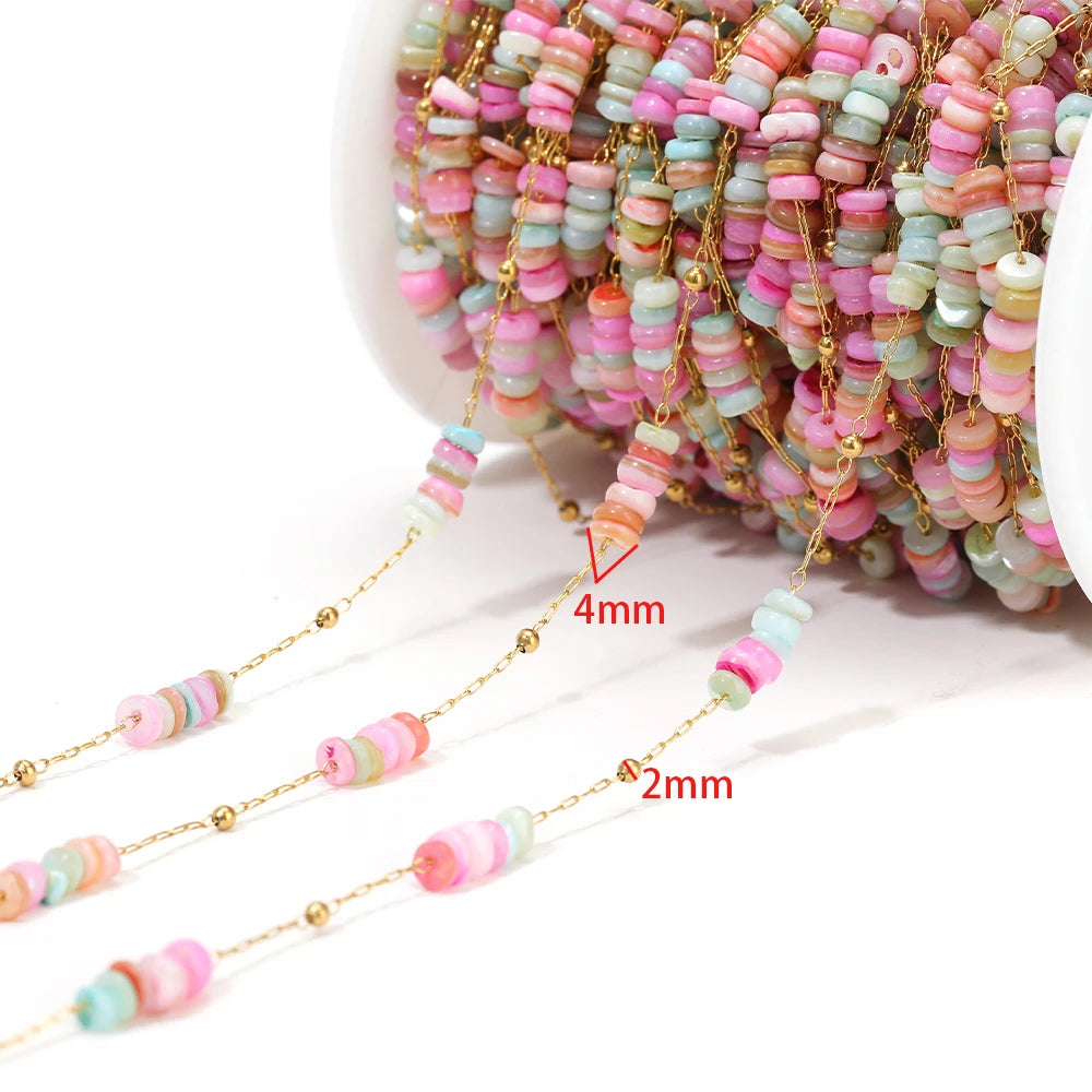 1 Meter Stainless Steel Enamel Twisted Beads Chains for DIY Delicate Jewelry Supplies Women Necklace Earrings Material Wholesale