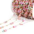 1 Meter Stainless Steel Enamel Twisted Beads Chains for DIY Delicate Jewelry Supplies Women Necklace Earrings Material Wholesale