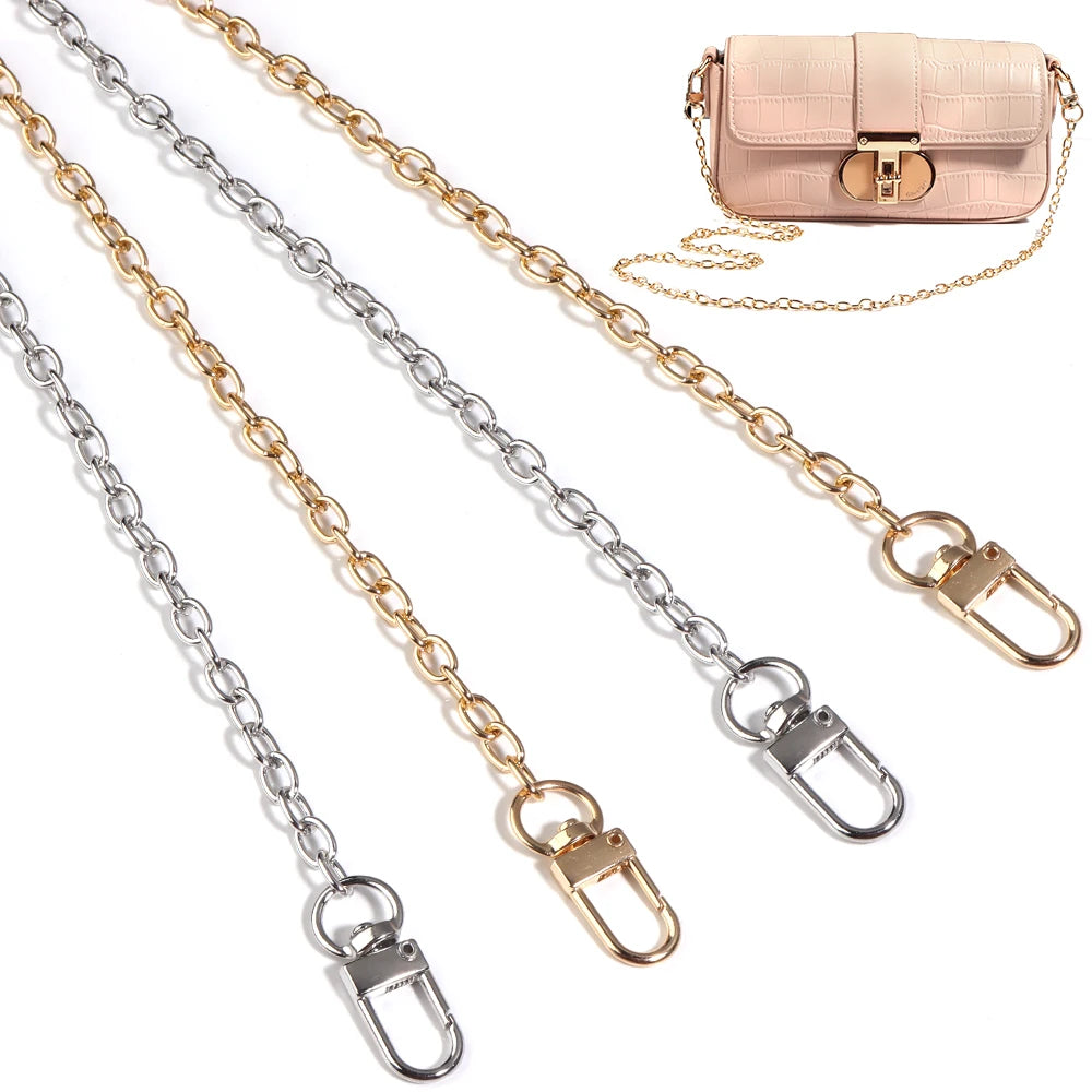 20/40/80/120cm Metal Aluminum Bag Chains Women Detachable Shoulder Strap Chain for Pets Chain Bag Replace Parts Accessories