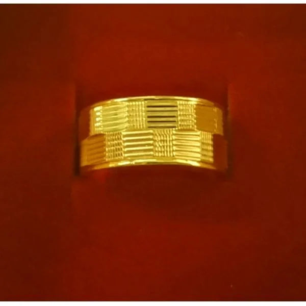 High Quality Korean Version Simple Pure Plated Real 18k Yellow Gold 999 24k Frosted Car Flower Art Ring for Men and Women Never