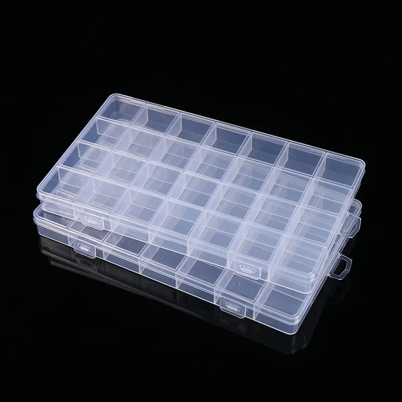 Plastic Storage Box - 28-Grid Jewelry Box Bead String Fishing Tackle And Button Organizer Box