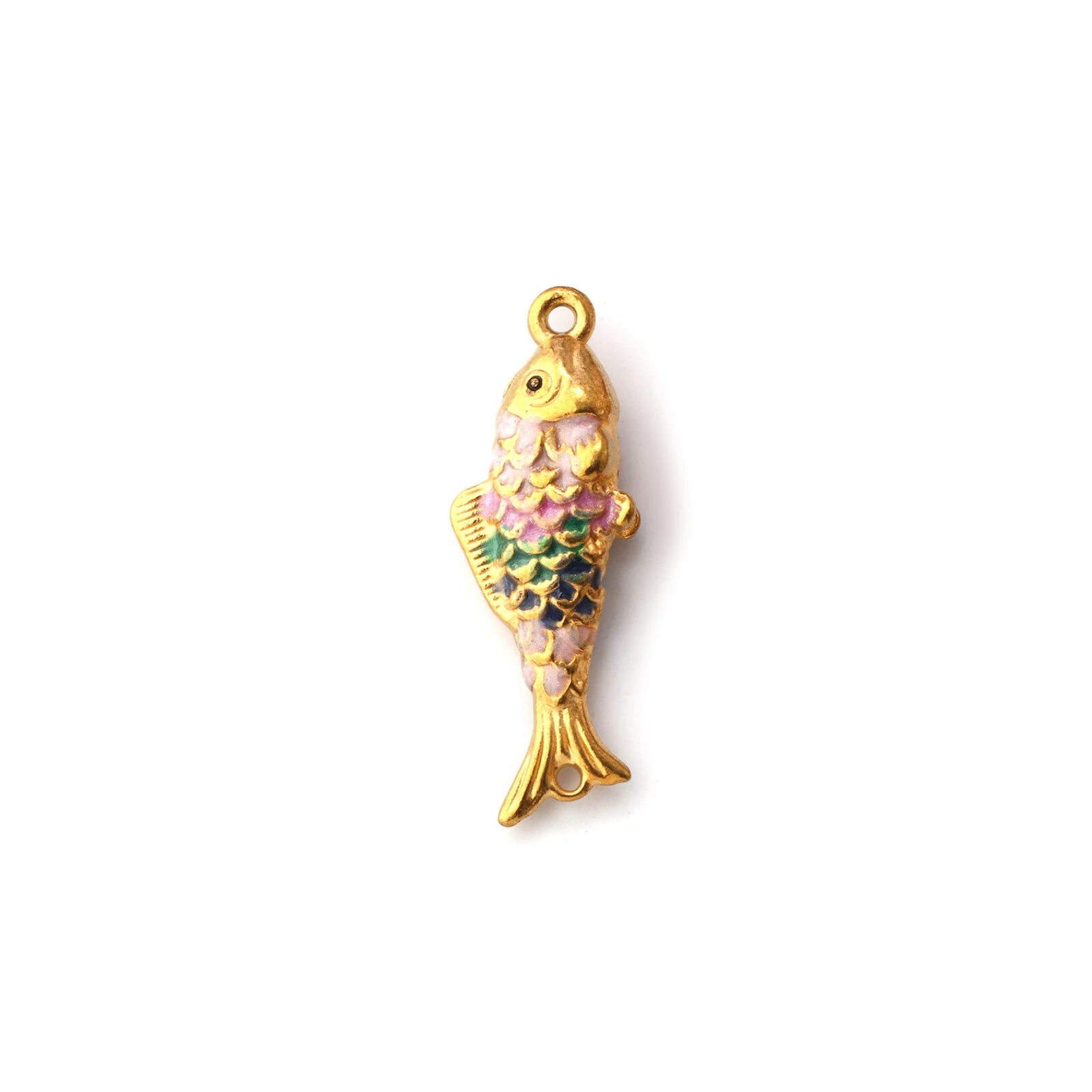 1pc Stainless Steel Connectors Ocean Fish Animal Pearlized Multicolor Enamel Pendant For Women DIY Necklace Jewelry Findings