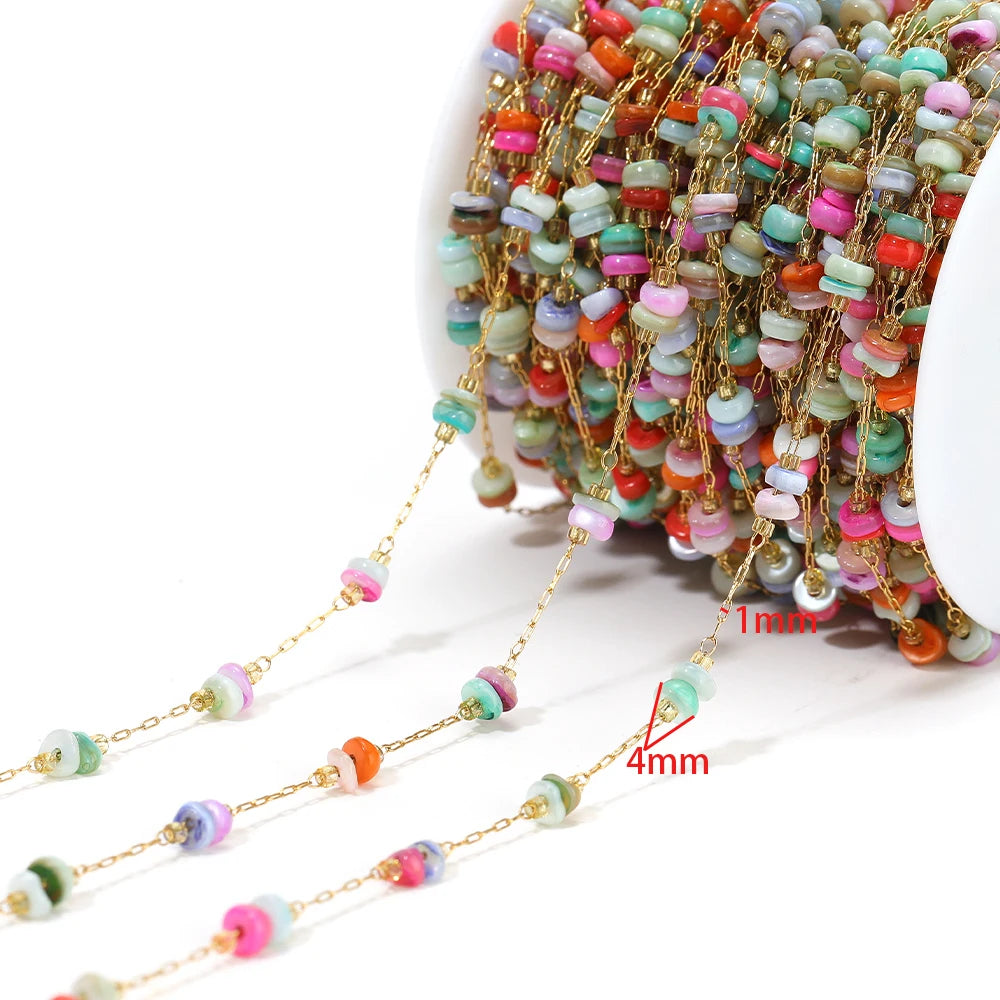 1 Meter Stainless Steel Enamel Twisted Beads Chains for DIY Delicate Jewelry Supplies Women Necklace Earrings Material Wholesale