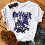 gothic Women's Butterfly Tree Print Harajuku T-Shirt Round Neck Top Short Sleeve Casual Summer Tee Shirt