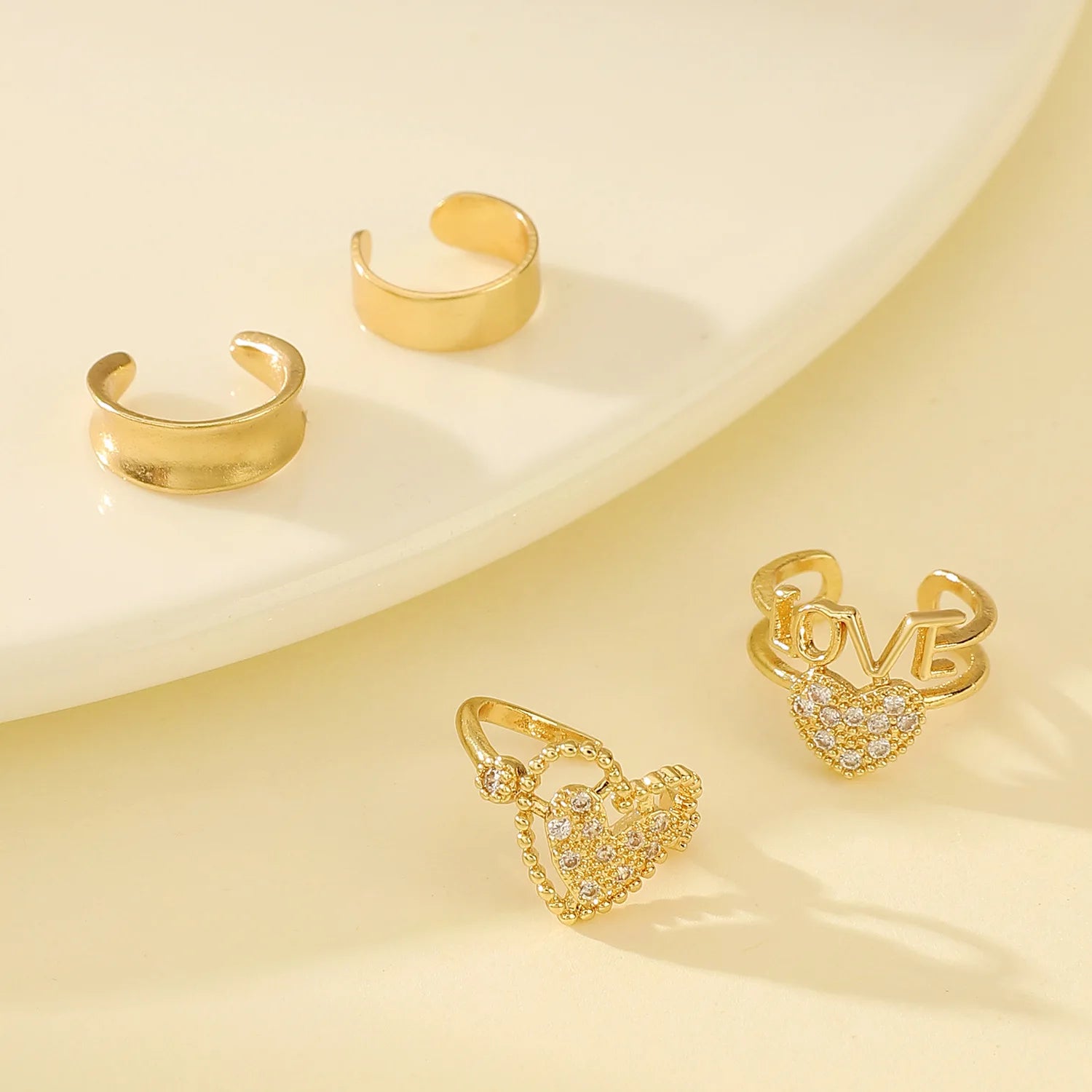 Korean Fashion Zircon Ear Clip Earrings For Women Jewelry Ear Cuffs Without Hole Vintage Fake Piercing Luxury Crystal Earrings